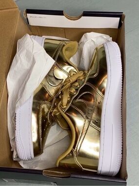 Nike Air Force 1 Metallic Gold with White Sole